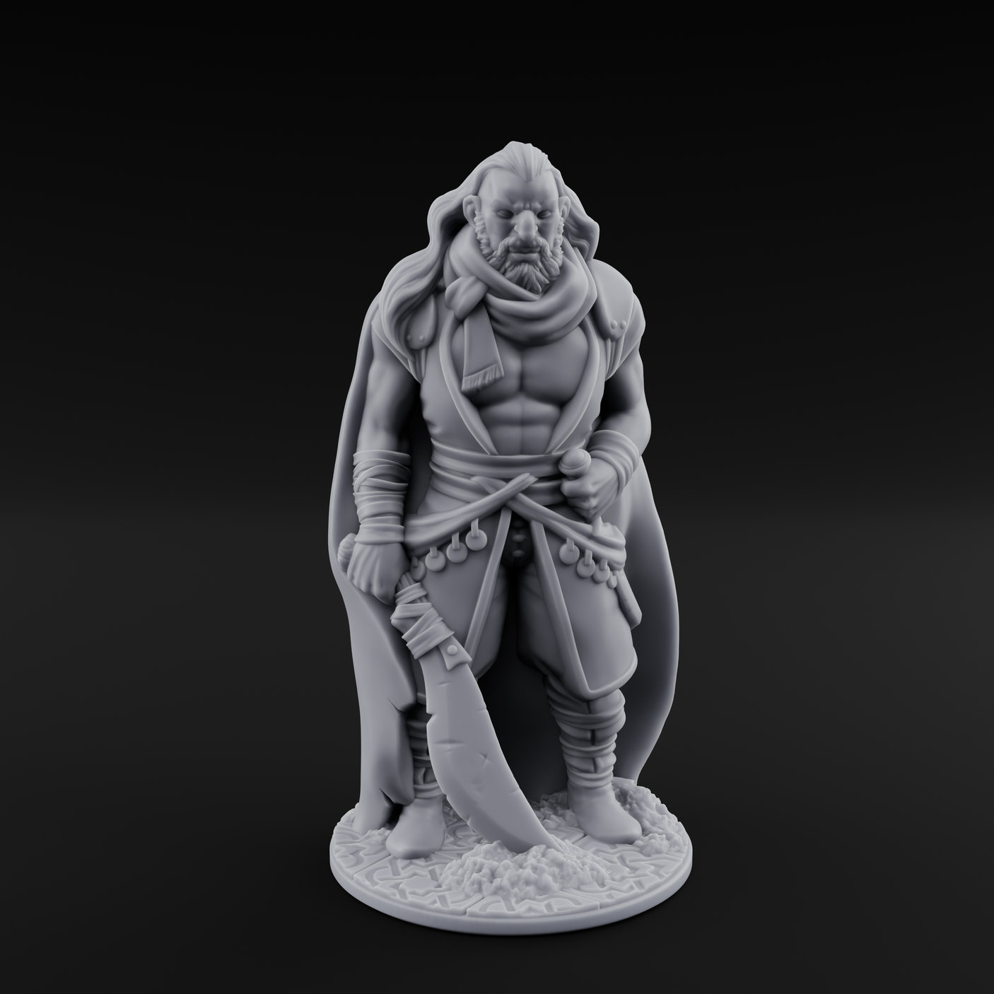Blade Dragging Human Desert Rogue Miniature for Dungeons and Dragons, Pathfinder or other TTRPGs