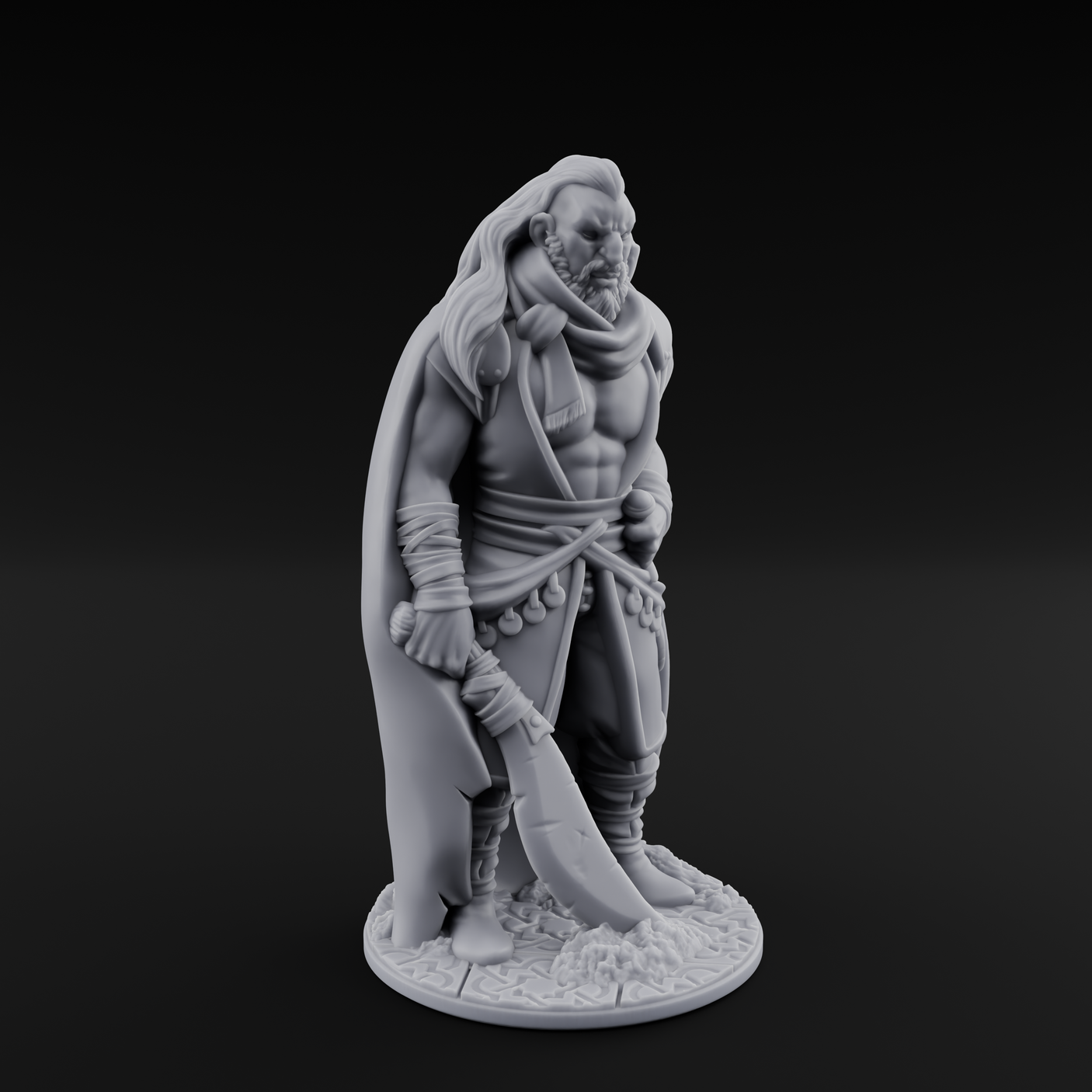 Blade Dragging Human Desert Rogue Miniature for Dungeons and Dragons, Pathfinder or other TTRPGs
