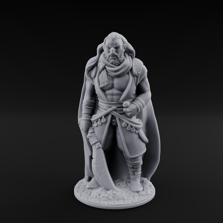 Blade Dragging Human Desert Rogue Miniature for Dungeons and Dragons, Pathfinder or other TTRPGs