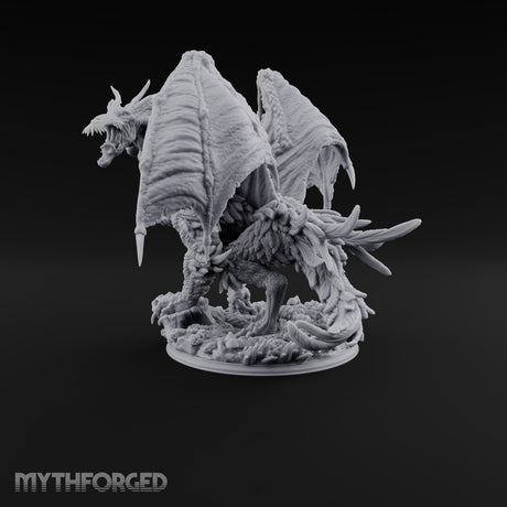Wings Unfurled Jabberwock Dragon Miniature for Dungeons and Dragons, Pathfinder or other TTRPGs