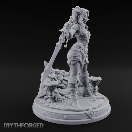 Jagged Blade Raised Smirking Elf Warrior gallery 3