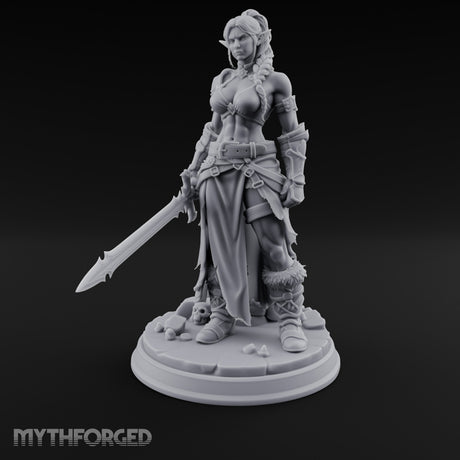 Jagged Blade Trailing Elf Warrior — 75mm