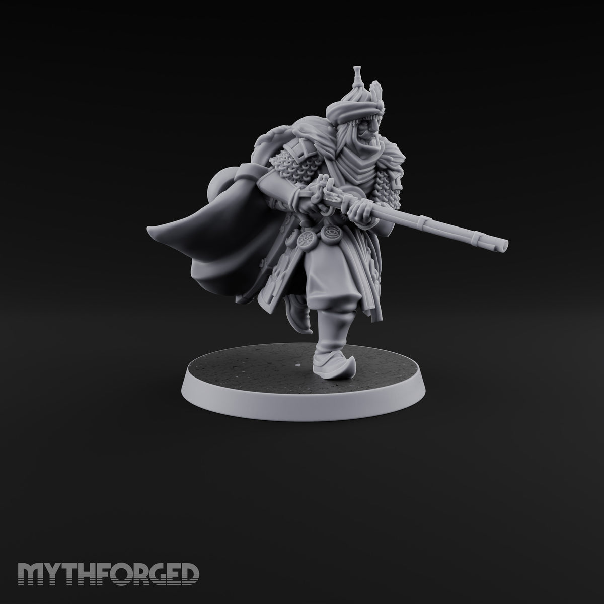 Standing to Arms Human Janissary A Miniature for Dungeons and Dragons, Pathfinder or other TTRPGs