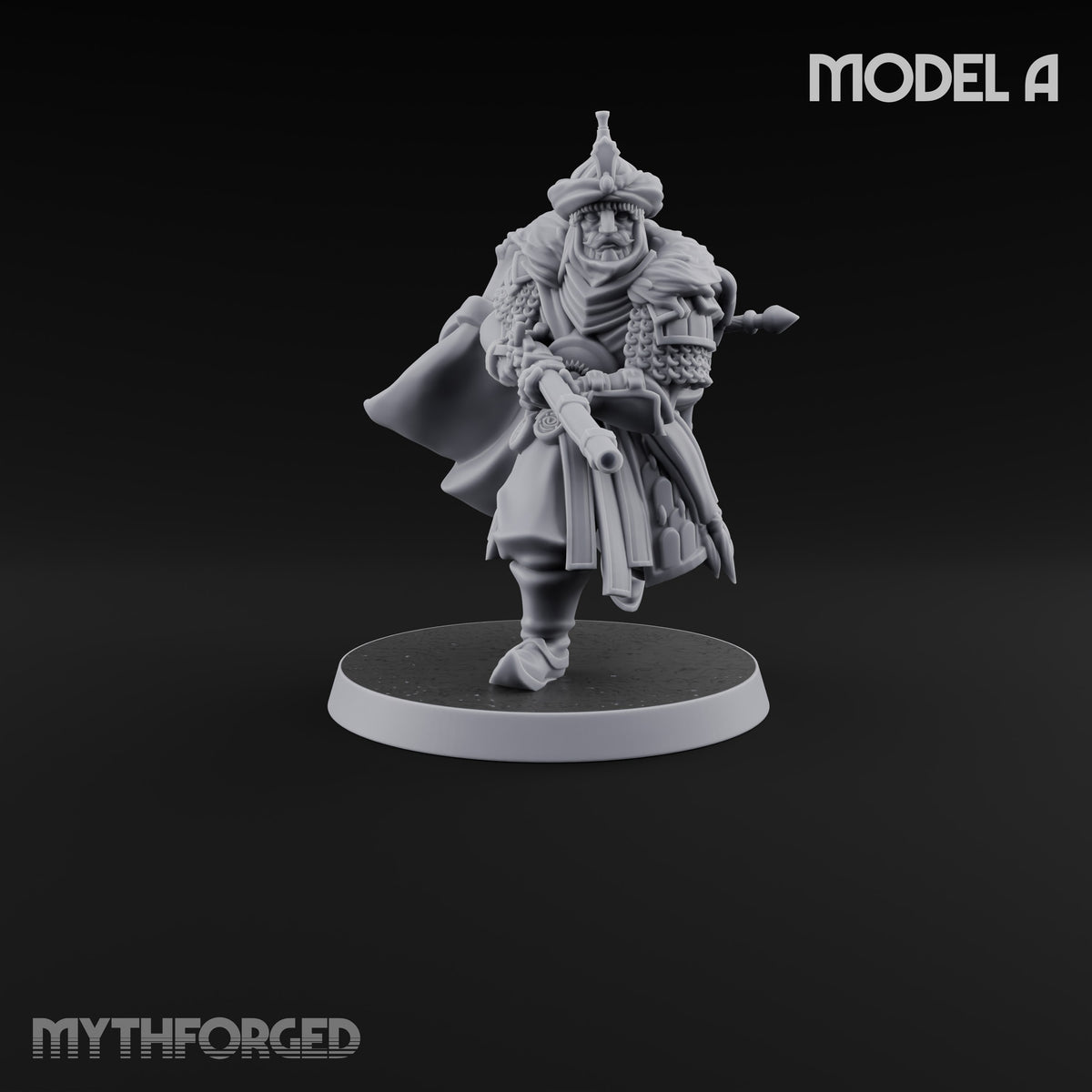 Standing to Arms Human Janissary A Miniature for Dungeons and Dragons, Pathfinder or other TTRPGs