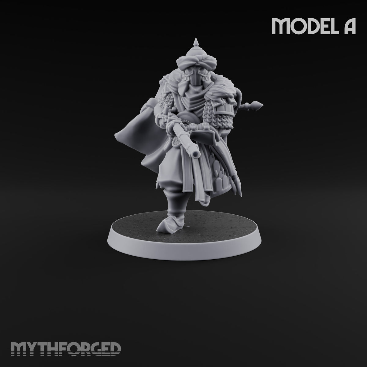 Standing to Arms Human Janissary A Miniature for Dungeons and Dragons, Pathfinder or other TTRPGs