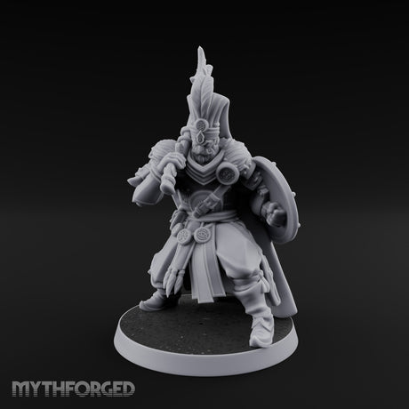 Standing to Arms Human Janissary C Miniature for Dungeons and Dragons, Pathfinder or other TTRPGs