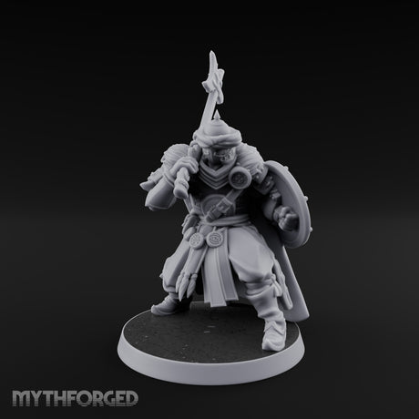 Standing to Arms Human Janissary C Miniature for Dungeons and Dragons, Pathfinder or other TTRPGs