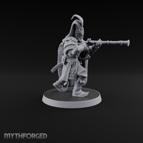 Standing to Arms Human Janissary D Miniature for Dungeons and Dragons, Pathfinder or other TTRPGs