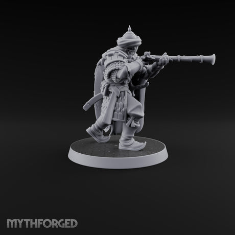 Standing to Arms Human Janissary D Miniature for Dungeons and Dragons, Pathfinder or other TTRPGs