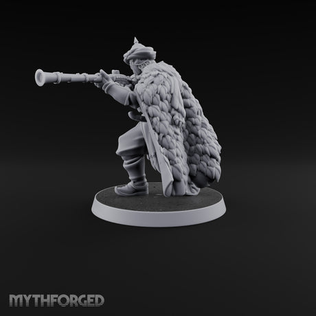 Standing to Arms Human Janissary D Miniature for Dungeons and Dragons, Pathfinder or other TTRPGs