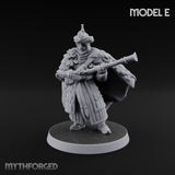 Standing to Arms Human Janissary E Miniature for Dungeons and Dragons, Pathfinder or other TTRPGs
