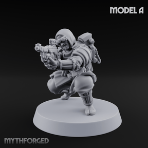 Weird War Japanese Ninja Riflemen A Miniature for Dungeons and Dragons, Pathfinder or other TTRPGs