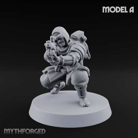 Weird War Japanese Ninja Riflemen A Miniature for Dungeons and Dragons, Pathfinder or other TTRPGs