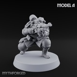 Weird War Japanese Ninja Riflemen Miniature for Dungeons and Dragons, Pathfinder or other TTRPGs
