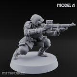 Weird War Japanese Ninja Riflemen A Miniature for Dungeons and Dragons, Pathfinder or other TTRPGs