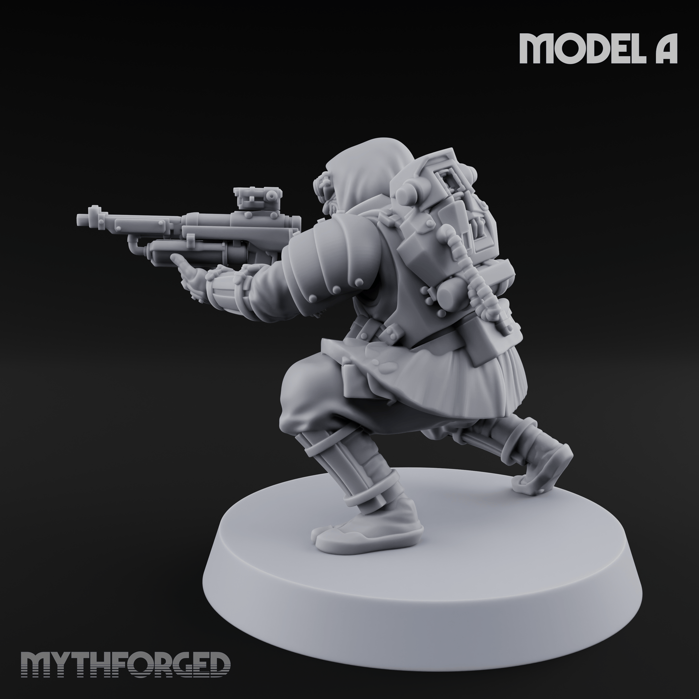 Weird War Japanese Ninja Riflemen A Miniature for Dungeons and Dragons, Pathfinder or other TTRPGs