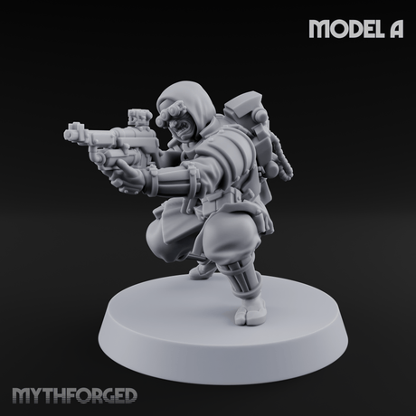 Weird War Japanese Ninja Riflemen A Miniature for Dungeons and Dragons, Pathfinder or other TTRPGs