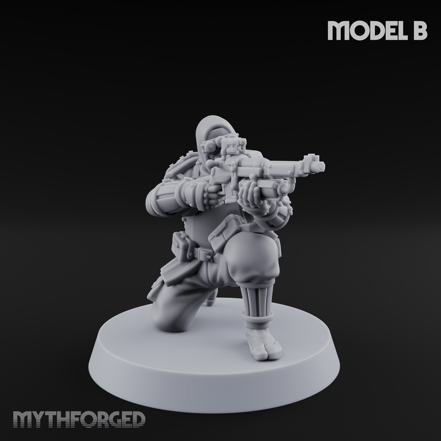 Weird War Japanese Ninja Riflemen Miniature for Dungeons and Dragons, Pathfinder or other TTRPGs
