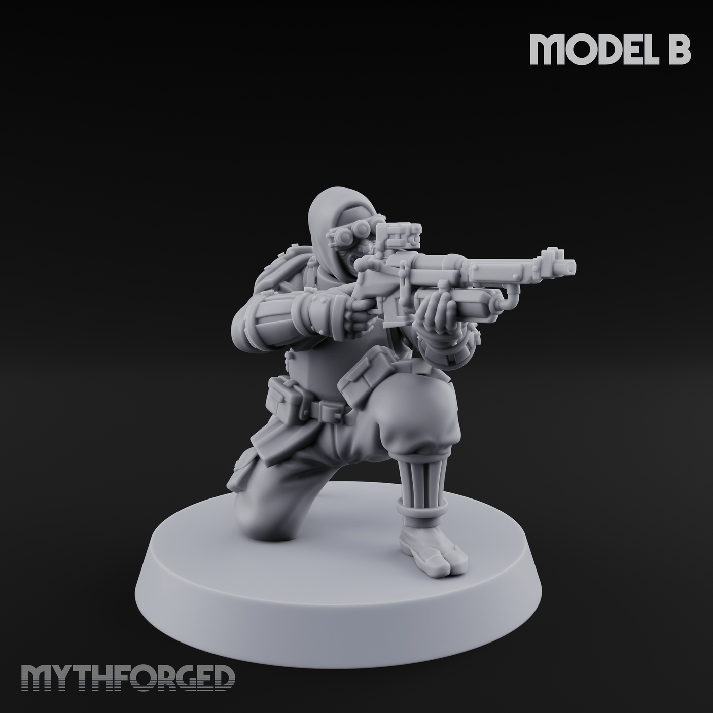 Weird War Japanese Ninja Riflemen Miniature for Dungeons and Dragons, Pathfinder or other TTRPGs