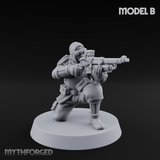 Weird War Japanese Ninja Riflemen Miniature for Dungeons and Dragons, Pathfinder or other TTRPGs