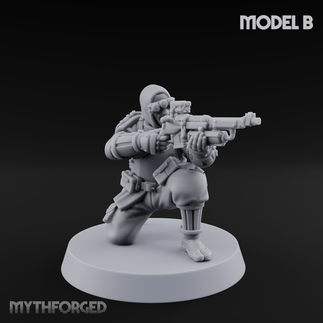 Weird War Japanese Ninja Riflemen B Miniature for Dungeons and Dragons, Pathfinder or other TTRPGs