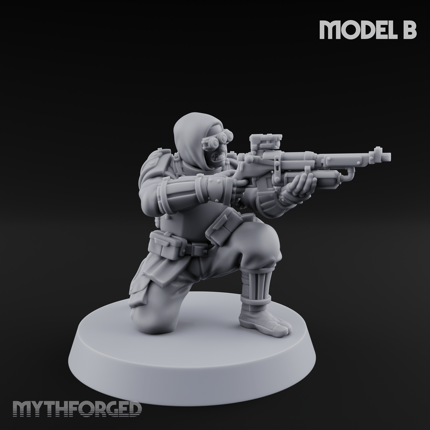 Weird War Japanese Ninja Riflemen Miniature for Dungeons and Dragons, Pathfinder or other TTRPGs