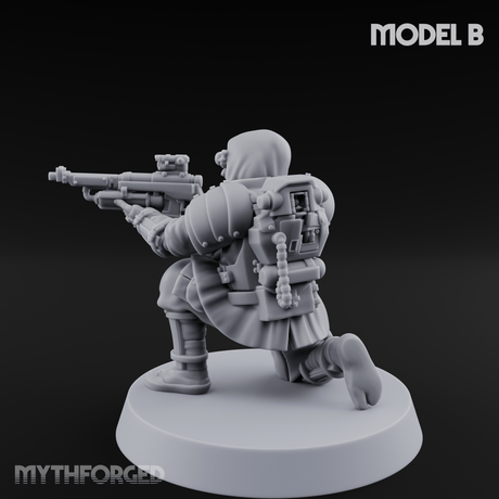 Weird War Japanese Ninja Riflemen B Miniature for Dungeons and Dragons, Pathfinder or other TTRPGs