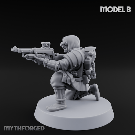 Weird War Japanese Ninja Riflemen B Miniature for Dungeons and Dragons, Pathfinder or other TTRPGs