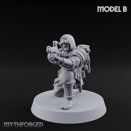 Weird War Japanese Ninja Riflemen B Miniature for Dungeons and Dragons, Pathfinder or other TTRPGs
