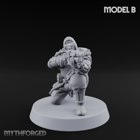 Weird War Japanese Ninja Riflemen B Miniature for Dungeons and Dragons, Pathfinder or other TTRPGs