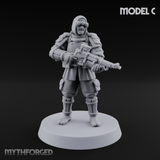 Weird War Japanese Ninja Riflemen Miniature for Dungeons and Dragons, Pathfinder or other TTRPGs