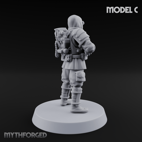 Weird War Japanese Ninja Riflemen C Miniature for Dungeons and Dragons, Pathfinder or other TTRPGs