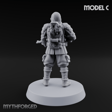 Weird War Japanese Ninja Riflemen C Miniature for Dungeons and Dragons, Pathfinder or other TTRPGs