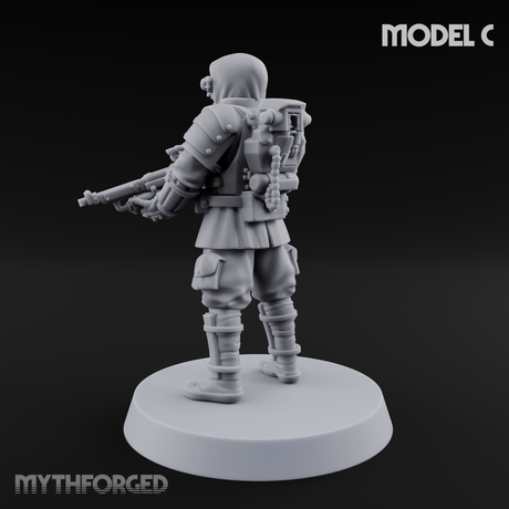 Weird War Japanese Ninja Riflemen C Miniature for Dungeons and Dragons, Pathfinder or other TTRPGs