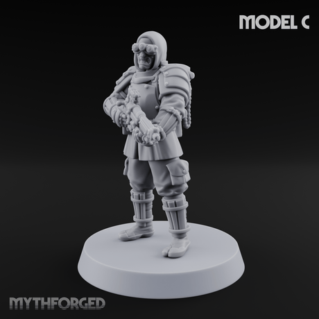 Weird War Japanese Ninja Riflemen C Miniature for Dungeons and Dragons, Pathfinder or other TTRPGs