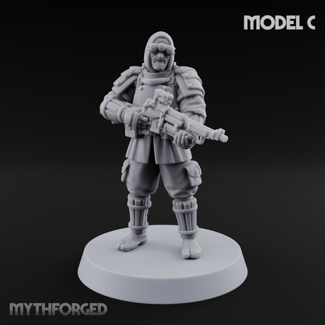 Weird War Japanese Ninja Riflemen C Miniature for Dungeons and Dragons, Pathfinder or other TTRPGs