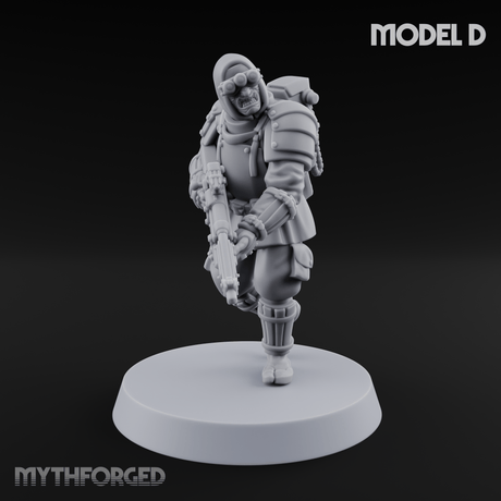 Weird War Japanese Ninja Riflemen Miniature for Dungeons and Dragons, Pathfinder or other TTRPGs