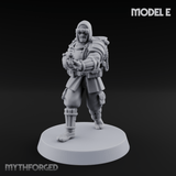 Weird War Japanese Ninja Riflemen Miniature for Dungeons and Dragons, Pathfinder or other TTRPGs
