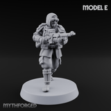 Weird War Japanese Ninja Riflemen Miniature for Dungeons and Dragons, Pathfinder or other TTRPGs