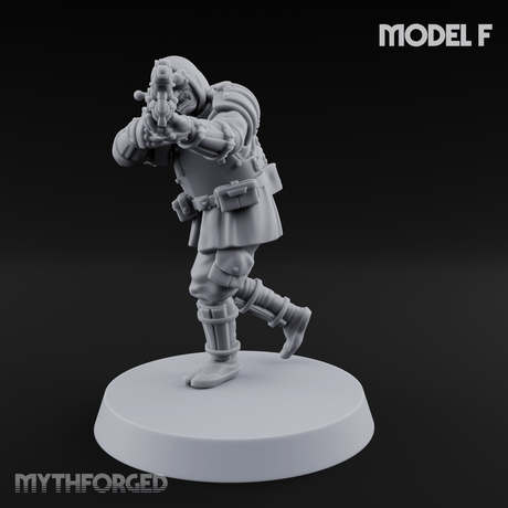 Weird War Japanese Ninja Riflemen F Miniature for Dungeons and Dragons, Pathfinder or other TTRPGs