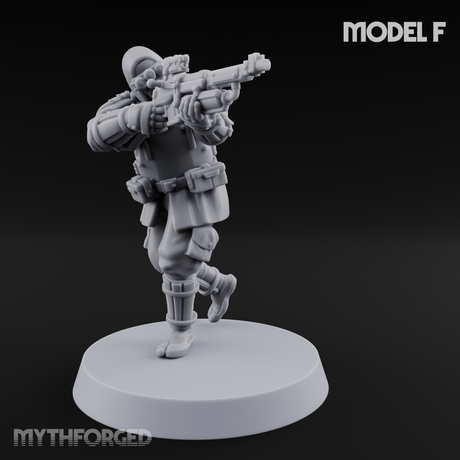 Weird War Japanese Ninja Riflemen Miniature for Dungeons and Dragons, Pathfinder or other TTRPGs