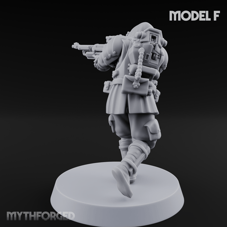 Weird War Japanese Ninja Riflemen F Miniature for Dungeons and Dragons, Pathfinder or other TTRPGs