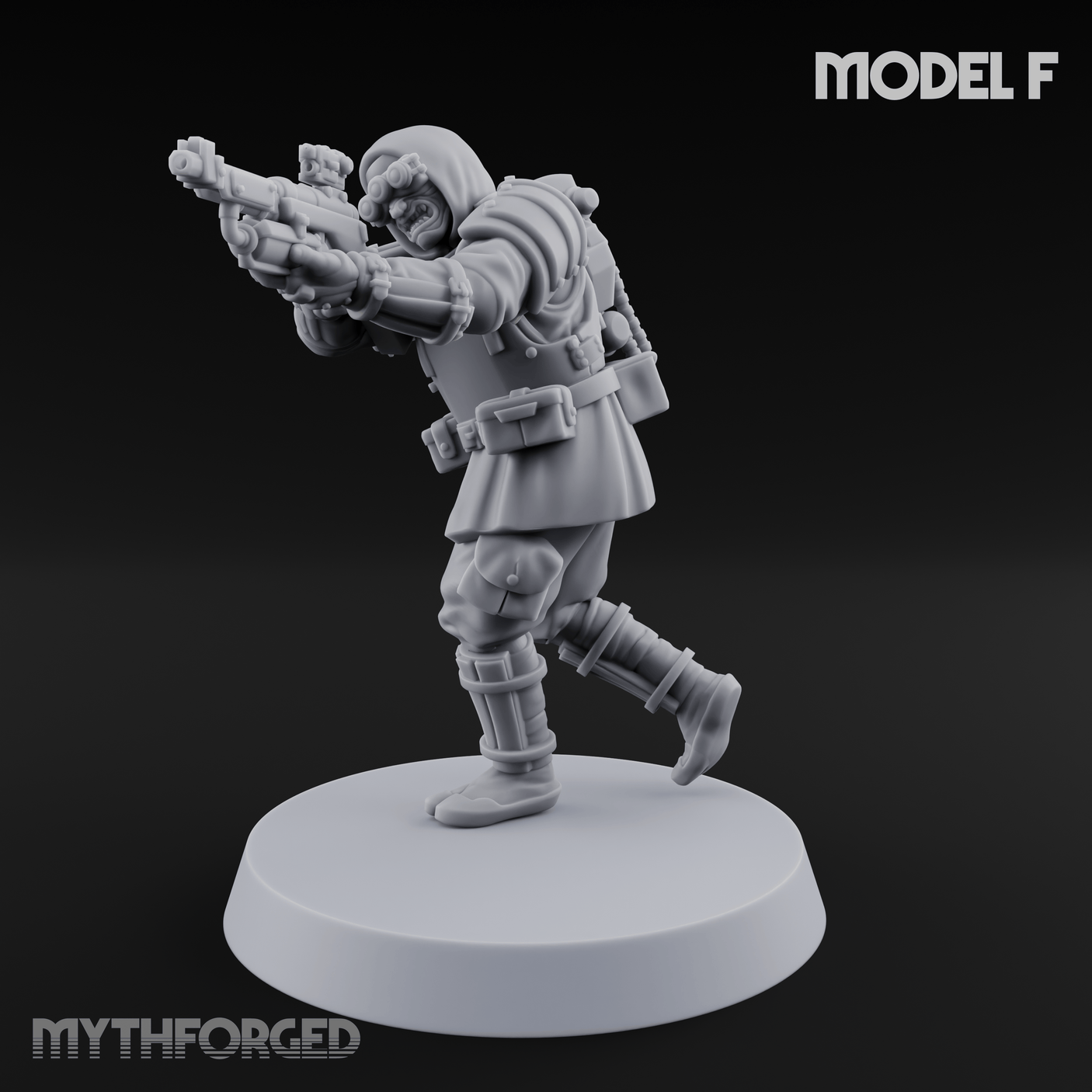 Weird War Japanese Ninja Riflemen F Miniature for Dungeons and Dragons, Pathfinder or other TTRPGs