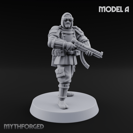 Weird War Japanese Ninja SMG Gunners A Miniature for Dungeons and Dragons, Pathfinder or other TTRPGs