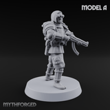 Weird War Japanese Ninja SMG Gunners Miniature for Dungeons and Dragons, Pathfinder or other TTRPGs