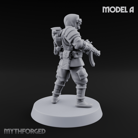 Weird War Japanese Ninja SMG Gunners A Miniature for Dungeons and Dragons, Pathfinder or other TTRPGs