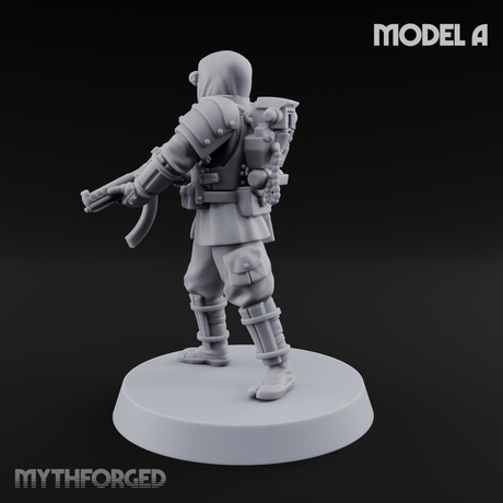 Weird War Japanese Ninja SMG Gunners A Miniature for Dungeons and Dragons, Pathfinder or other TTRPGs