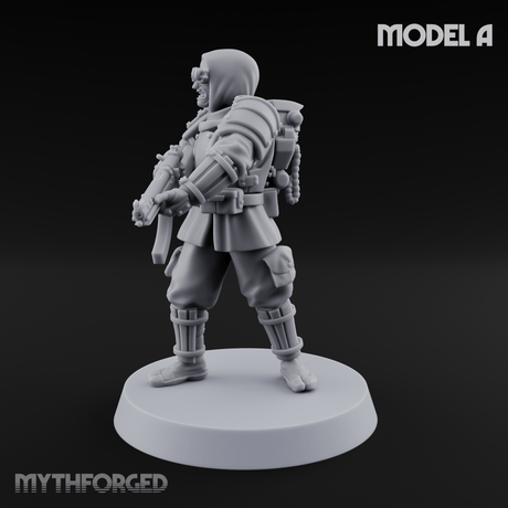 Weird War Japanese Ninja SMG Gunners A Miniature for Dungeons and Dragons, Pathfinder or other TTRPGs