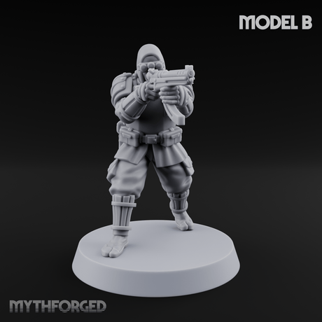 Weird War Japanese Ninja SMG Gunners Miniature for Dungeons and Dragons, Pathfinder or other TTRPGs