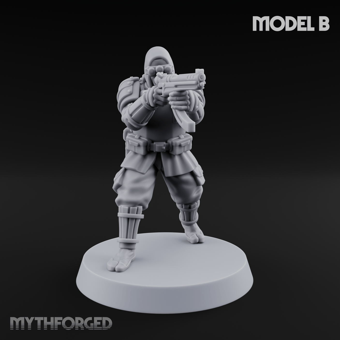 Weird War Japanese Ninja SMG Gunners B Miniature for Dungeons and Dragons, Pathfinder or other TTRPGs